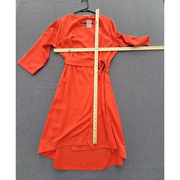 Soft Surroundings L Orange Traviata Wrap Tencel Dress ***READ*** - Picture 12 of 15